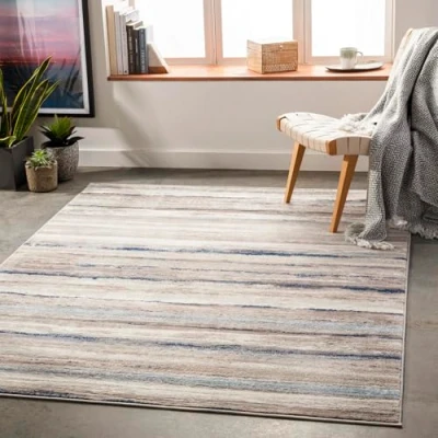 Image of Surya Bruges Abstract Rug Area Rugs Living Room, Dining, Lounge, Bedside Modern Marble Rug, Soft Luxurious Easy Care Medium Pile Large 200x274cm Grey