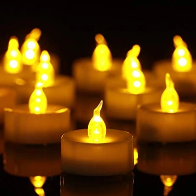 Image of LED Tea Lights,50 Pack Flameless Tealight Candles，Realistic Flickering Warm Yellow Bulb Battery Operated Lights Candles. Ideal for Parties, Weddings, Birthdays, Festival Celebration