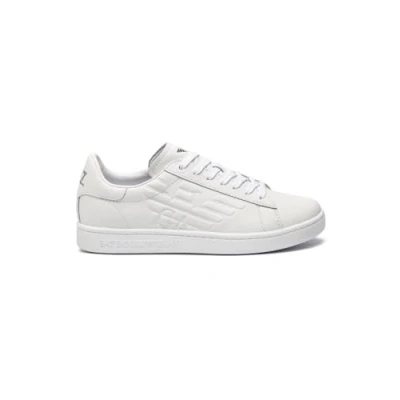 Image of EA7 Emporio Armani Classic Unisex Trainers, Size: 9, White Leather
