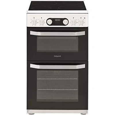 Image of Hotpoint HD5V93CCW 50cm Double Oven Electric Cooker With Ceramic Hob White