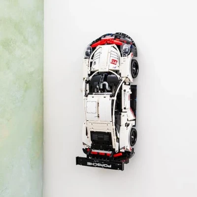 Image of Brickify Wall Mount Hook Compatible with Lego 42096 Technic Porsche 911 RSR Race Car Model Building Kit Easy to Install Manufactured in The UK NOT Included