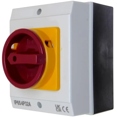 Image of 32 Amp Rotary Isolator Switch Disconnector 4 Pole or 3 IP65 Weatherproof 230V 415V
