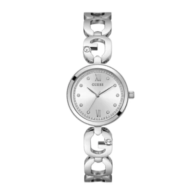 Image of Guess Empower Watch, Women&#039;s, Size: One Size, Silver coloured