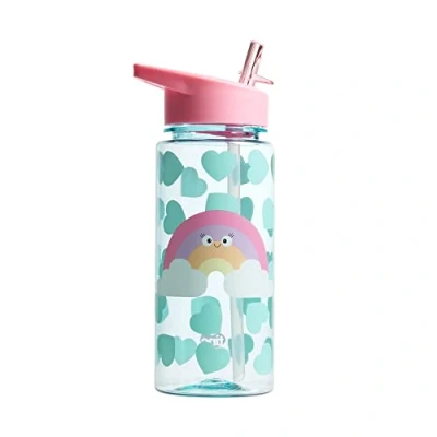 Image of Tinc Rainbow 550ml Leak Proof Kids Water Bottle With Straw For School &amp; Holidays BPA Free (PWBRAINB)