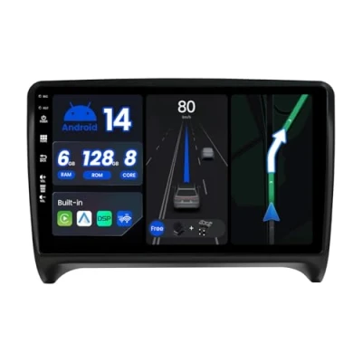 Image of JOYX [8 Core, 6G+128G] Android 13 IPS Car Stereo For Audi TT (2006 2011) Wireless CarPlay/Android Auto LED Camera &amp; MIC 9 Inch 2 Din DSP Steering Wheel DAB Fast boot 360 AHD WIFI