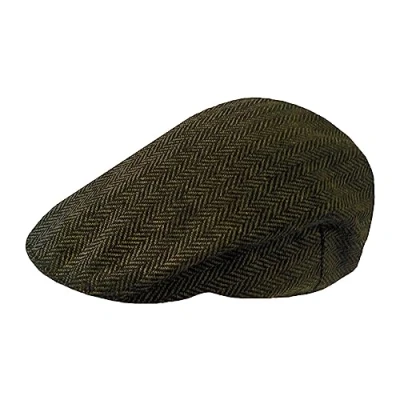 Image of TOSKATOK Tweed Flat Caps OLIVEHERR SM