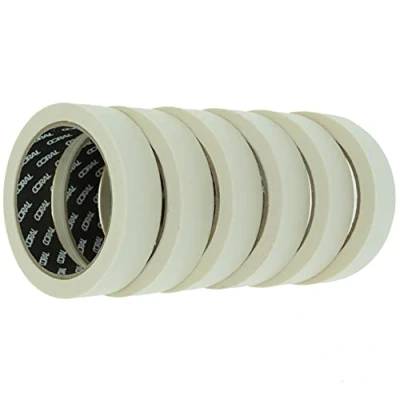 Image of Coral 71305 Essentials Masking Tape for Paint Craft Trade and DIY 1 inch 25M roll 6 Piece Pack Set