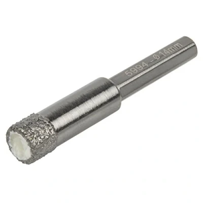 Image of wolfcraft dry Drill Bit, Diamond Coated, Hexagon Shank, Ø 14 mm I 5994000 For drilling into tiles, fine stoneware and ceramics