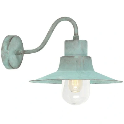 Image of Sheldon 1 Light Outdoor Fisherman Dome Wall Verdigris IP44, E27