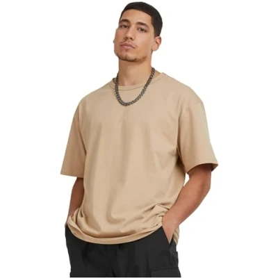 Image of Urban Classics Basic Tshirt, Men&#039;s, Size: 4XL, Unionbeige
