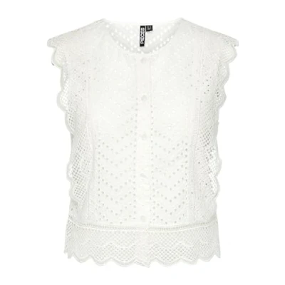 Image of PIECES Women&#039;s Pckarisma Sl Top Blouse Shirt, Cloud Dancer, XS