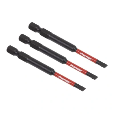 Image of Sealey Premier Slotted 4.5mm Impact Power Tool Bits 75mm 3pc