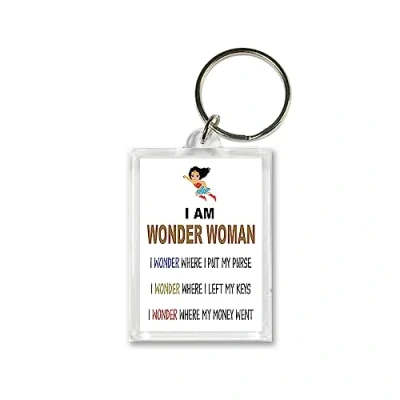 Image of Rib ticklerz Funny Keyring I Am Wonder Woman Joke Best Friend Colleague Birthday Gifts Forgetful Banter Novelty Christmas Secret Santa Jokes KR182