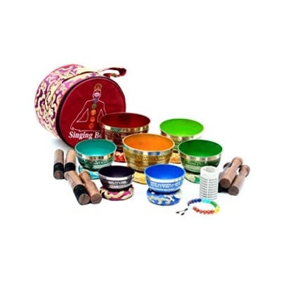 Image of 7 chakra Healing singing bowl set of Tibetan seven