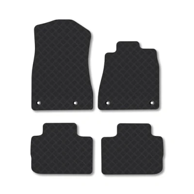 Image of Rubber Car Mats Compatible with Lexus Is300H (2013 ) Tailored Fit Floor Set Accessory Black Custom 4 Pieces Clips Anti Slip Backing, Heavy Duty &amp; Waterproof