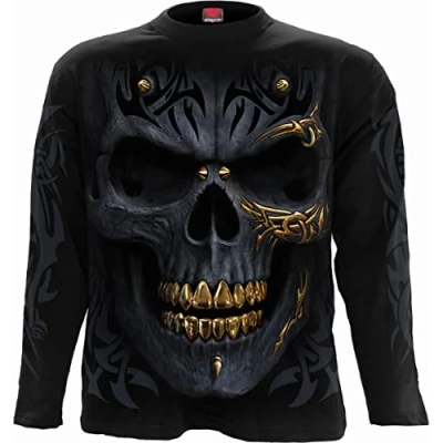 Image of Spiral Black Gold Longsleeve T Shirt M