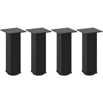 Image of vidaXL Coffee Table Legs 4 pcs Black 42 44 cm Steel