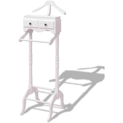Image of vidaXL Clothing Rack with Cabinet Wood White