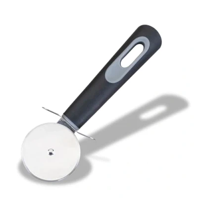 Image of Fackelmann PRO Pizza Cutter, Multi Functional Wheel, Stainless Steel Function Head, Soft Touch Handle, 19.5x6.5x2.3cm, Black &amp; Grey