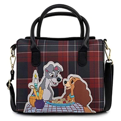 Image of Loungefly Disney Lady And The Tramp Plaid Dinner Crossbody