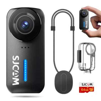 Image of SJCAM C110 Plus Magnetic Mini Body Camera,4K 170 Fov64GB Card Bodycam with Audio &amp; Video Recording, 6 axis Stabilisation,8x Zoom,30M Waterproof Pocket Action Cam Vlogging Camera,f/1.8 POV Cam,Black