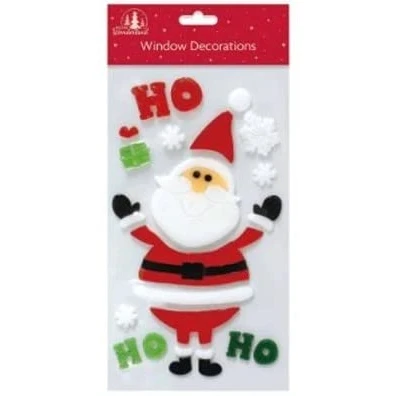 Image of Tallon International Christmas Gel Window Sticker Clings Decoration (Santa (22003)), Multi