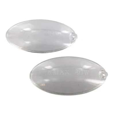 Image of Paxanpax PCK662 Oval Shaped Cooker Hood Bulb Light Diffuser Cover Panel Fits Electrolux, Indesit Whirlpool, Smeg 100mm x 52mm, Pack of 2