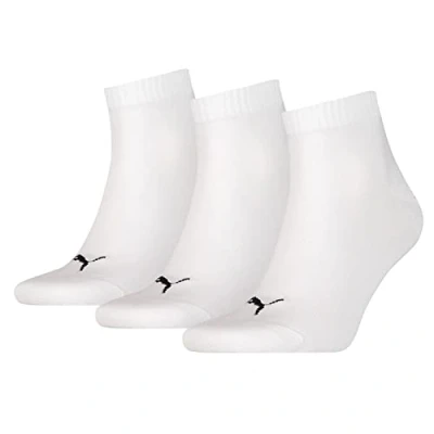 Image of PUMA Men&#039;s Quarter Sock (3 Pairs), White, 9 11 UK