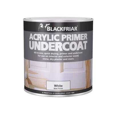 Image of Blackfriar BKFWAP250 Quick Drying Acrylic Primer Undercoat, 250 ml, White