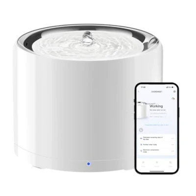 Image of PETKIT EVERSWEET 3 PRO Cat Water Fountain, APP Control with Wireless Pump, 1.8L Pet Fountain for Drinking, 25dB Ultra Quiet, Working Mode, Smart LED Light, Filter Included