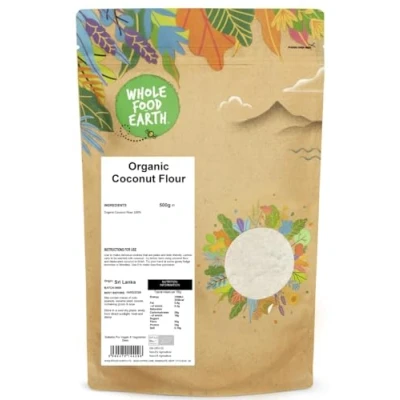 Image of Wholefood Earth Organic Coconut Flour 500g GMO Free Vegan High Fibre Certified