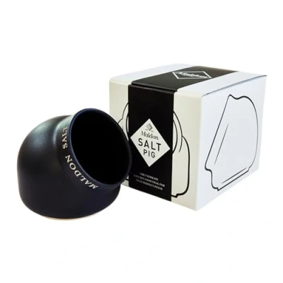 Image of Maldon Salt Ceramic Pig Made of Quality with a Classic Design Perfect Addition to The Kitchen or Dining Room Black