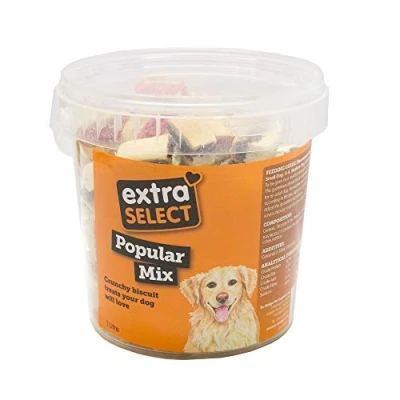 Image of Extra Select Popular Mix Dog Treat Biscuits in a Bucket (approx 125 biscuits), 1 l (Pack of 1)