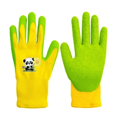 Image of QEARSAFETY Kids Garden Work Gloves, 7 9 Years, Schoolchild,Junior, Anti Slip, Protect, Natural Rubber Palm Coated, DIY (7 Years)…