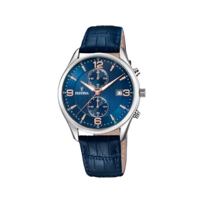 Image of Festina Mens Chronograph Quartz Watch with Leather Strap F6855/6