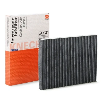 Image of 1H0091800, 1H0091800SE, 1H0819648A, 1HO091800, 3B1819640 Pollen Filter MAHLE ORIGINAL LAK 31 Activated Carbon 284,0mm 206mm 24,0mm