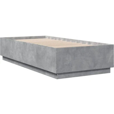 Image of vidaXL Bed Frame with LED without Mattress Concrete Grey 100x200 cm