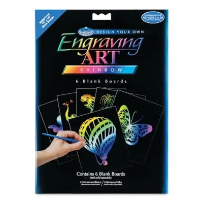 Image of Royal &amp; Langnickel Engraving Art Rainbow 11 x 14 inch Blank Board (Pack of 6)