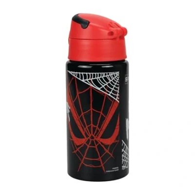 Image of OM SUPPLIES Spiderman Characters Reusable Aluminium Sports Bottle 500ml Holiday, Back to School Water Drinking Kids Lunch Children (Spiderman)