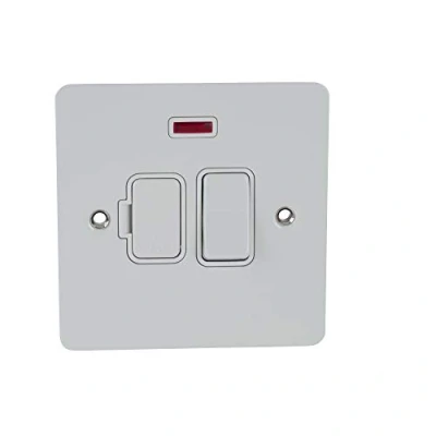 Image of Schneider Electric Ultimate Flat Plate Switched Fused Connection Unit with Neon Indicator, 13A, GU5211WPW, Painted White Insert