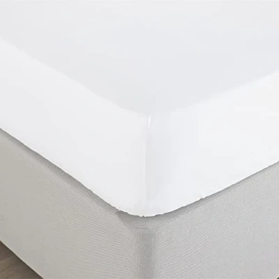 Image of Paoletti Bamboo 200 Thread Count Fitted Bed Sheet White Cotton Size Single