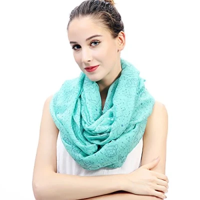 Image of Lina &amp; Lily Constellation Print Lightweight Snood Scarf (Turquoise)