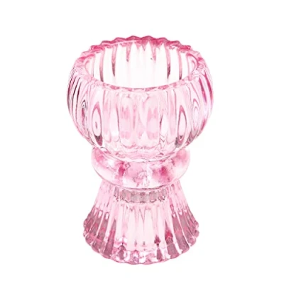 Image of Rex London Double Ended Pink Glass Candle Holder