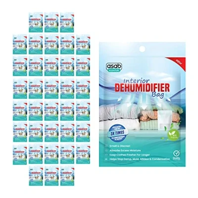 Image of ASAB Standing Interior Dehumidifier For Home and Office Mildew Mould Moisture Absorber Prevents Condensation Bad Odours Used Trap at Bedroom Bathroom (Pack of 36)