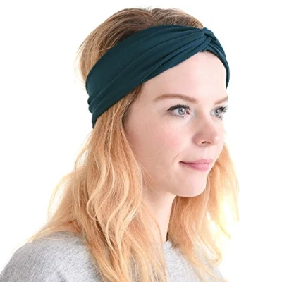 Image of Multiuse Headband Hair Wrap for Women &amp; Men, Casual Headwear Wide Gym White