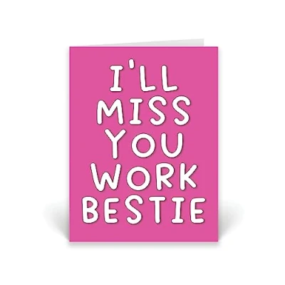 Image of Rib ticklerz Leaving Card For Colleagues New Job Cards I&#039;ll Miss You Work Bestie Moving Away Fresh Start Friends Good Luck Co worker Farewell Bye CD793