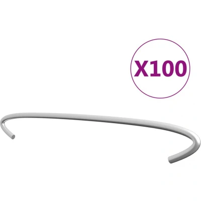 Image of vidaXL Gabion Hooks 100 pcs Galvanised Steel 40 cm