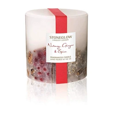 Image of StoneGlow Seasonal Nutmeg, Ginger &amp; Spice Fat Pillar