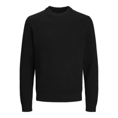 Image of JACK &amp; JONES Men&#039;s Joreaton Knit Crew Neck Bf Jumper, Black, XL