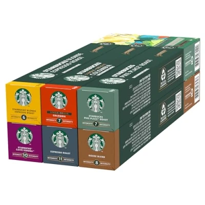 Image of STARBUCKS Discovery Variety Pack by Nespresso, Coffee Capsules 6 x 10 (60 Capsules) Amazon Exclusive